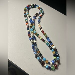 Colorful vintage bead Necklaces 1 is 13 inches long and the 2nd is 14 inches